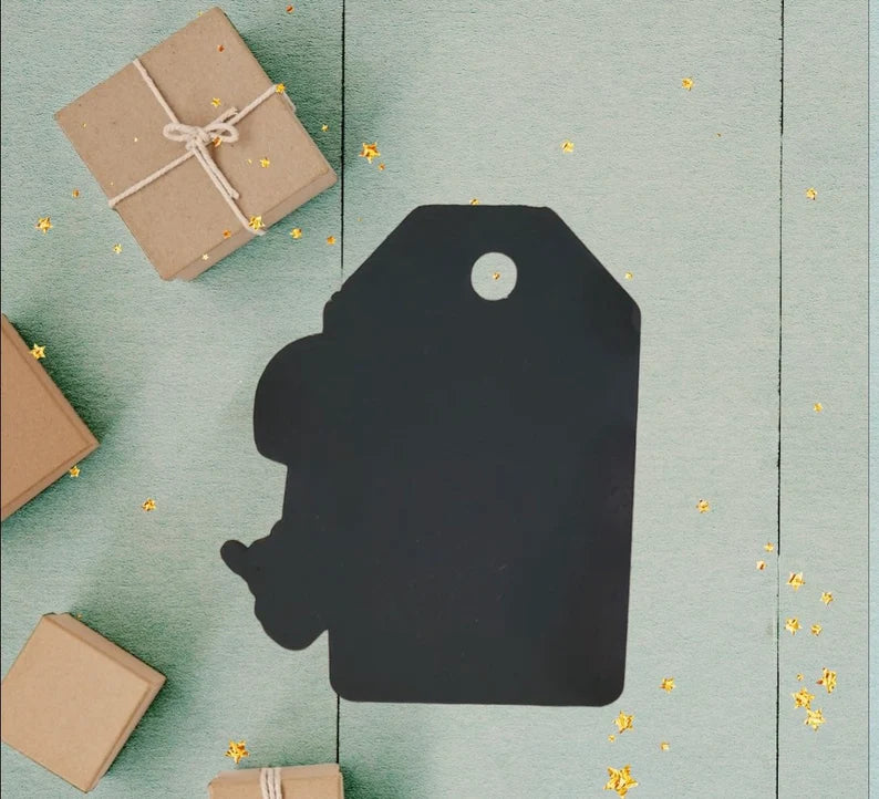 Wooden Christmas Gift Tags Reusable Pack of 6 handmade with chalk