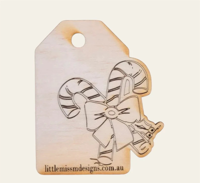 Wooden Christmas Gift Tags Reusable Pack of 6 handmade with chalk