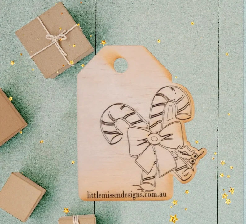Wooden Christmas Gift Tags Reusable Pack of 6 handmade with chalk