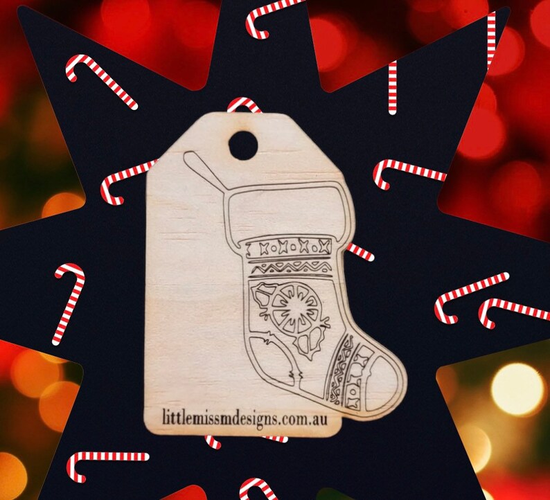 Wooden Christmas Gift Tags Reusable Pack of 6 handmade with chalk