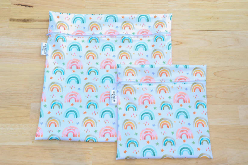 Rainbows XL Wet Bag With Strap and Clip