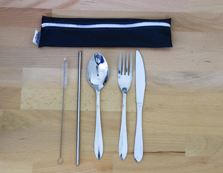 Handmade Cutlery Pouch with Reusable Cutlery Set Xo's