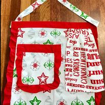 Christmas Waist Apron with Hand Towel and Pocket- Christmas Baubles