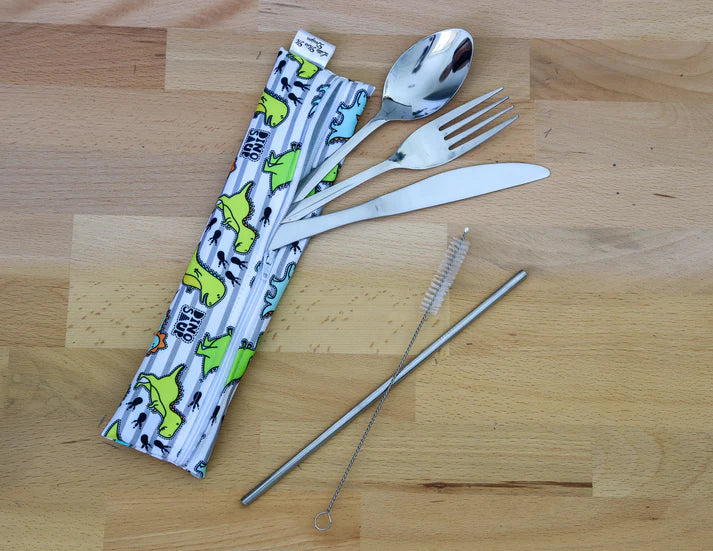 Handmade Cutlery Pouch with Reusable Cutlery Set Xo's