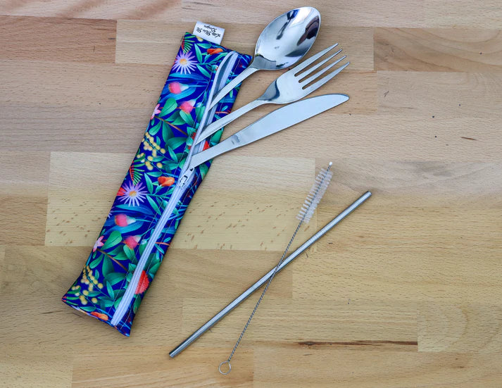 Handmade Cutlery Pouch with Reusable Cutlery Set Xo's