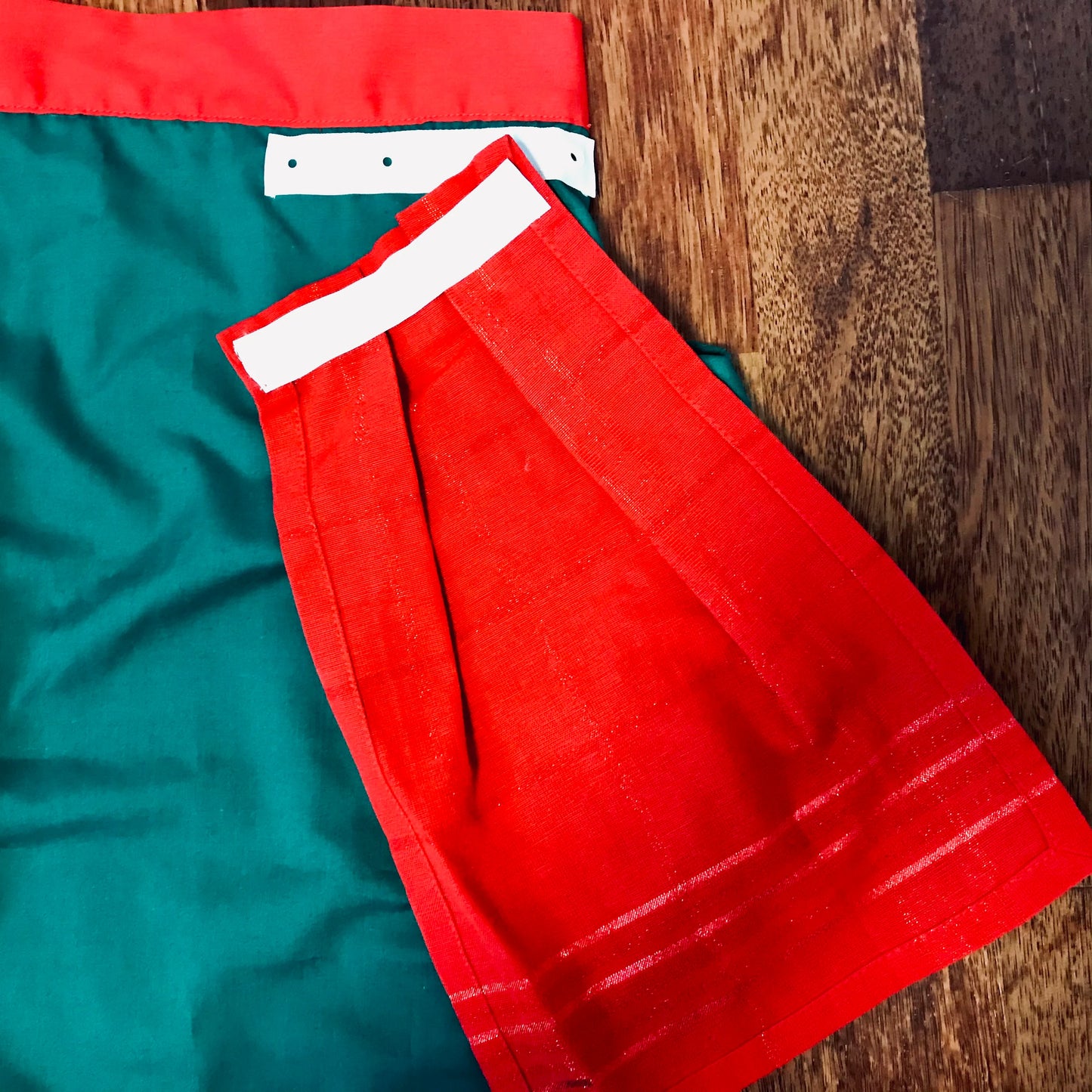 Christmas Waist Apron with Hand Towel and Pocket- Plain red