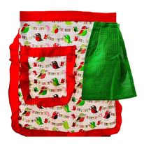 Christmas Waist Apron with Hand Towel and Pocket- Plain red